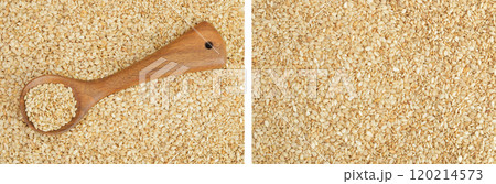 Sesame seeds as a background. Top view. Flat lay Sesame seeds as a background. Top view. Flat lay 120214573