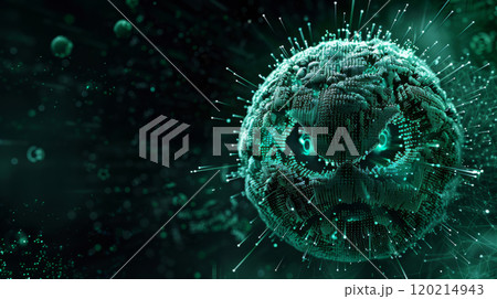 3D digital representation of a computer virus...のイラスト素材 [120214943] - PIXTA