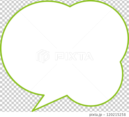 A simple yellow-green speech bubble 120215258