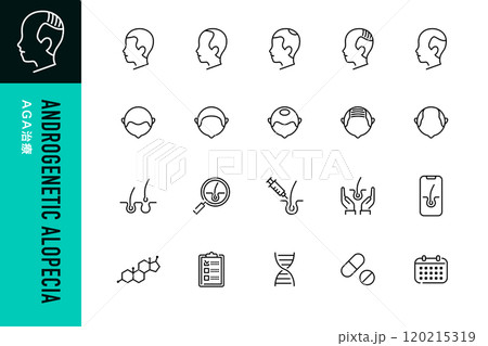 AGA治療のシンプルなアイコン AGA治療のシンプルなアイコン 120215319