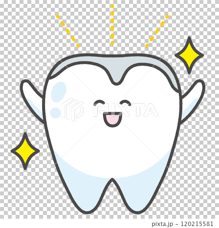 Character illustration of a tooth with a cap Character illustration of a tooth with a cap 120215581