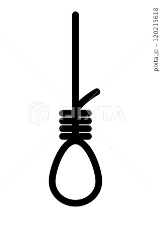 首つりのロープ シルエット 120215618