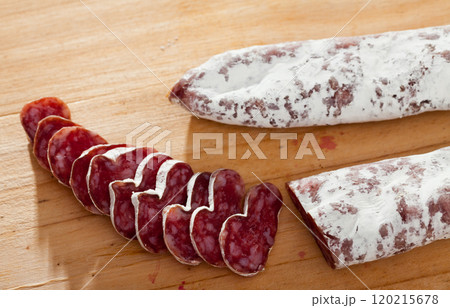 Fuet, traditional spanish sausage Fuet, traditional spanish sausage 120215678