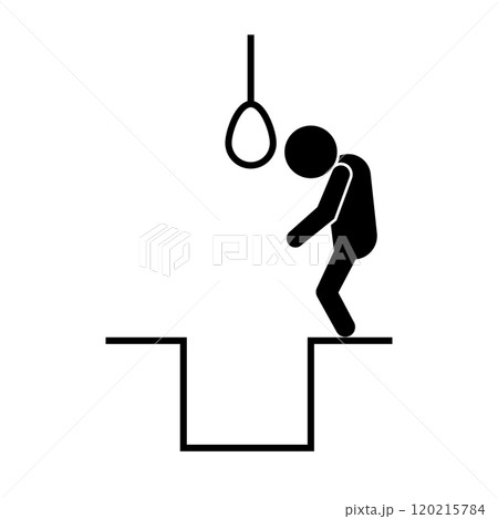 首つり自殺 シルエット 首つり自殺 シルエット 120215784