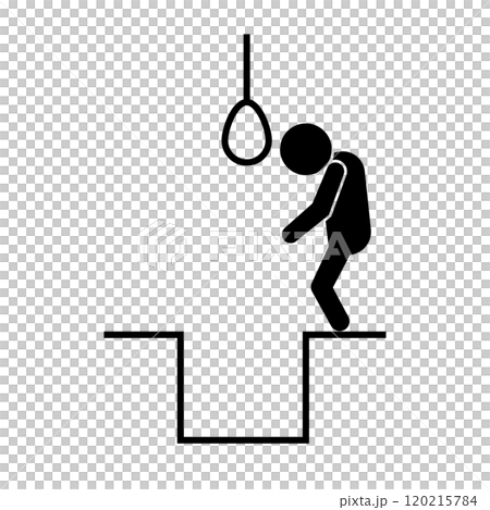 首つり自殺 シルエット 首つり自殺 シルエット 120215784