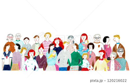 手描きイラスト　人々　様々なライフスタイル 120216022
