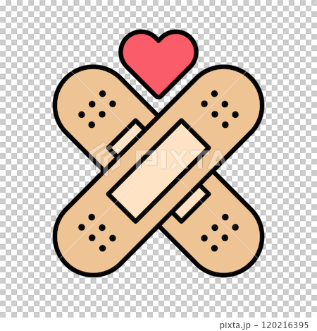 Bandage and heart icon 120216395