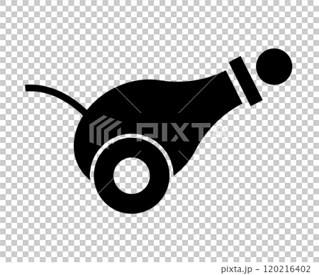 Cannon and cannonball silhouette 120216402