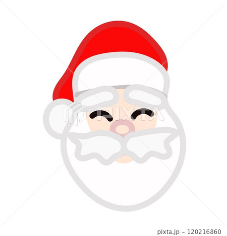可愛いサンタクロースの顔イラスト 120216860
