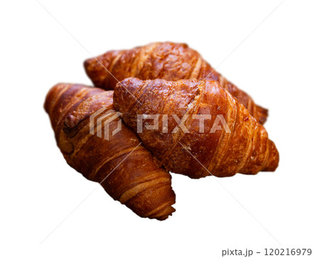Fresh tasty croissants - pastries for delicious breakfast 120216979