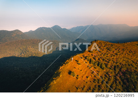 Aerial view of mountains in the morning in Mae Hong Son, Thailand 120216995