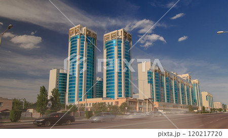 New business district timelapse hyperlapse in the capital of Kazakhstan in Astana. 120217720