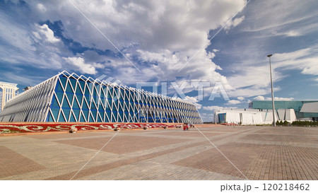 Palace of Independence timelapse hyperlapse, Central Asia, Kazakhstan, Astana Palace of Independence timelapse hyperlapse, Central Asia, Kazakhstan, Astana 120218462