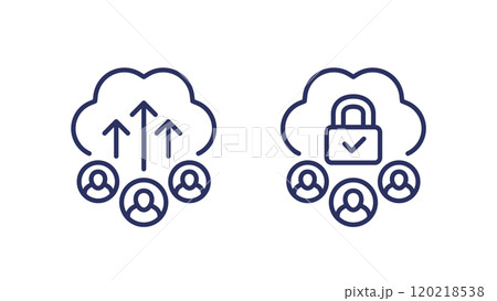 collect user data line icons on white 120218538