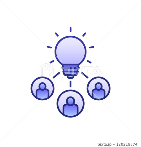 people with an idea icon with outline 120218574