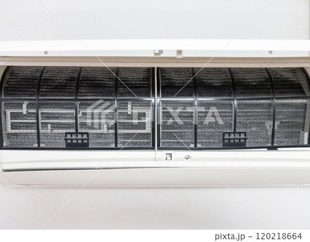 The dirty air filter is full of dust. The dirty air filter is full of dust. 120218664
