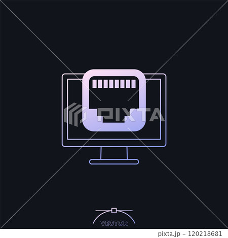 ethernet port, network icon with gradient 120218681