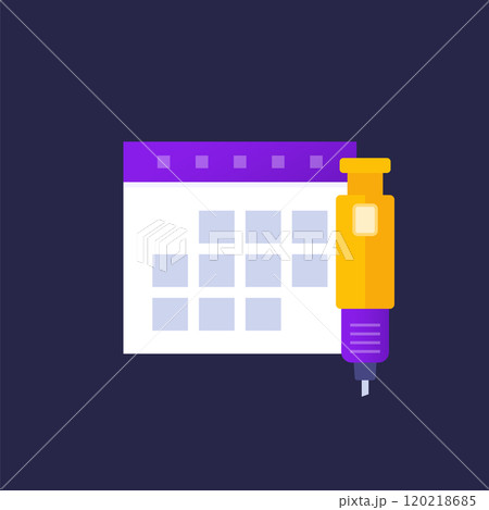insulin injection schedule icon, vector insulin injection schedule icon, vector 120218685