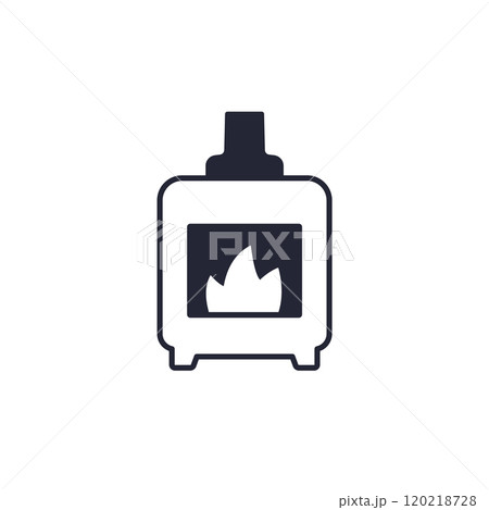 pellet stove icon on white, vector pellet stove icon on white, vector 120218728