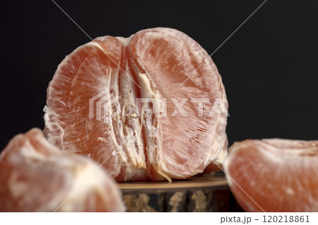 sour red grapefruit on the table sour red grapefruit on the table 120218861