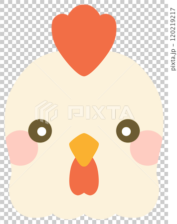かわいいニワトリのイラスト 顔 ベクター素材 かわいいニワトリのイラスト 顔 ベクター素材 120219217