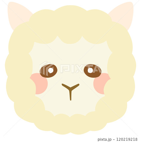 かわいいアルパカのイラスト 顔 ベクター素材 かわいいアルパカのイラスト 顔 ベクター素材 120219218