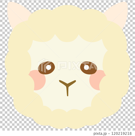 かわいいアルパカのイラスト 顔 ベクター素材 かわいいアルパカのイラスト 顔 ベクター素材 120219218