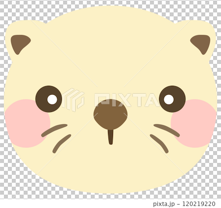 かわいいラッコのイラスト 顔 ベクター素材 120219220