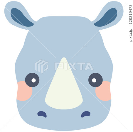 かわいいサイのイラスト 顔 ベクター素材 120219472