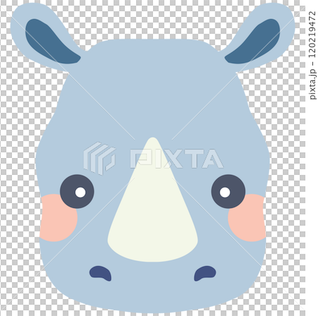 かわいいサイのイラスト 顔 ベクター素材 120219472