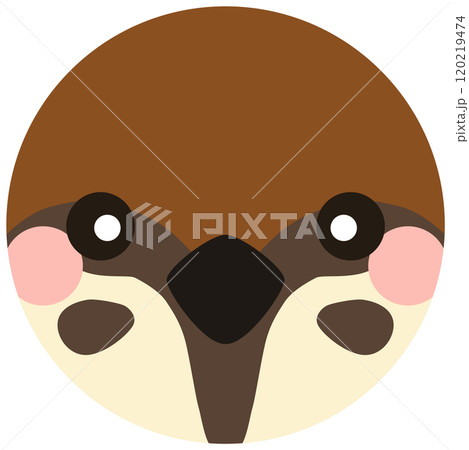 かわいいスズメのイラスト 顔 ベクター素材 かわいいスズメのイラスト 顔 ベクター素材 120219474