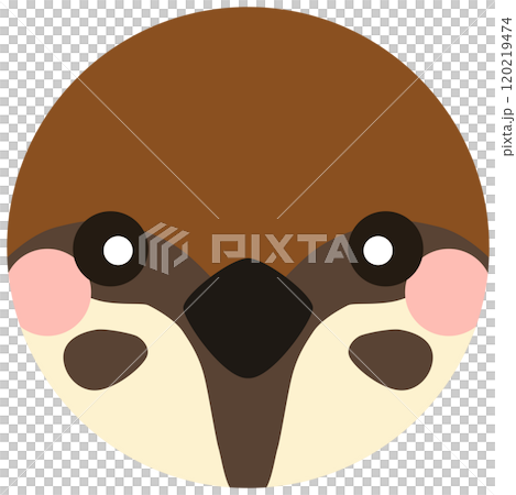 かわいいスズメのイラスト 顔 ベクター素材 かわいいスズメのイラスト 顔 ベクター素材 120219474