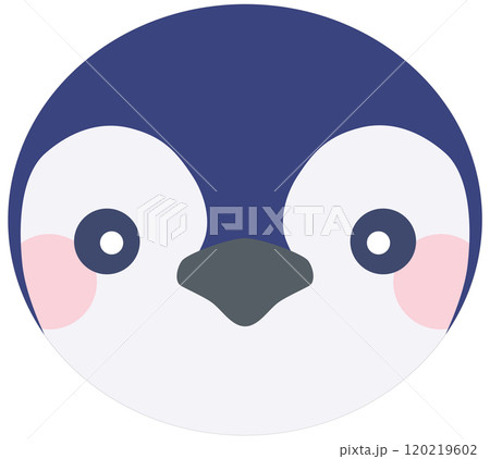 かわいいペンギンのイラスト 顔 ベクター素材 120219602