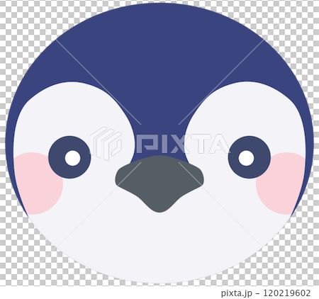 かわいいペンギンのイラスト 顔 ベクター素材 120219602