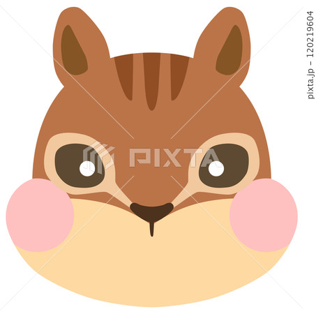 かわいいリスのイラスト 顔 ベクター素材 120219604