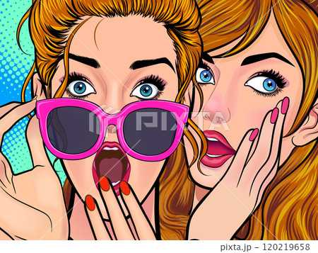 gossip woman whisper to friend 45 120219658