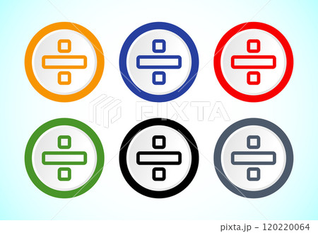 Divide icon design set, Math symbol 120220064