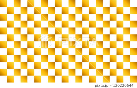 シームレス市松模様の横長背景(イエローゴールドのグラデーション) 120220644