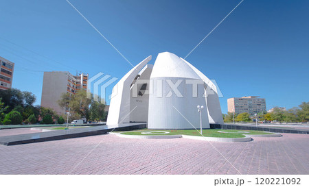 Stela with portraits of Mangistau heroes of the Great Patriotic War at the Eternal Flame timelapse hyperlapse Stela with portraits of Mangistau heroes of the Great Patriotic War at the Eternal Flame timelapse hyperlapse 120221092