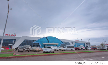 Airport in the city of Aktobe timelapse hyperlapse. Airport in the city of Aktobe timelapse hyperlapse. 120221129