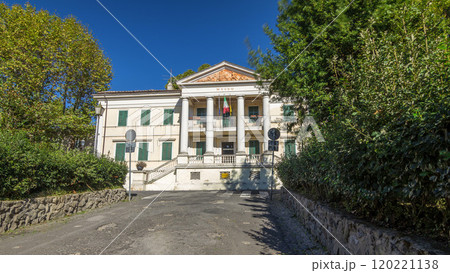 Museo Di Villa Ferrajoli in beautiful town of Albano Laziale timelapse hyperlapse, Italy 120221138