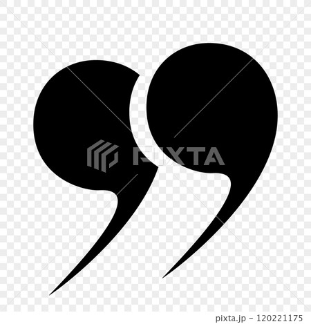 The round quotation marks icons are black on a transparent background. 120221175