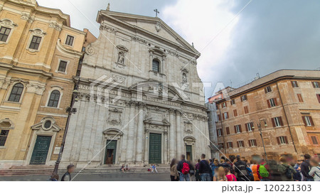 Church of Santa Maria in Vallicella timelapse hyperlapse, also called Chiesa Nuova in Rome 120221303