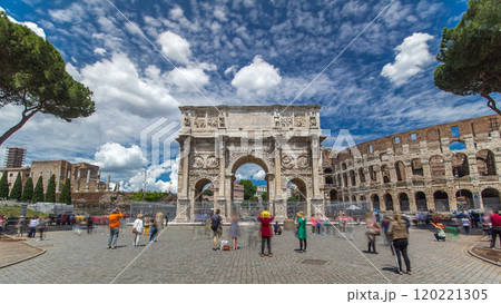 Arch of Constantine timelapse hyperlapse, Rome, Italy. 120221305