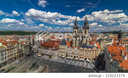 Old Town Square timelapse in Prague, Czech Republic. It is the most well know city square Staromestka nameste . Old Town Square timelapse in Prague, Czech Republic. It is the most well know city square Staromestka nameste . 120221374