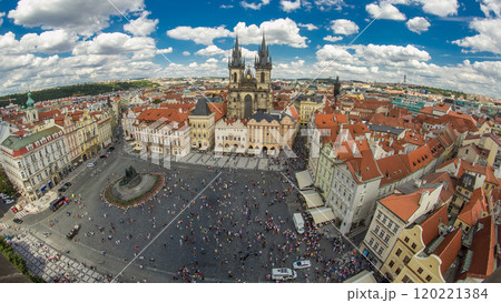 Old Town Square timelapse in Prague, Czech Republic. It is the most well know city square Staromestka nameste . Old Town Square timelapse in Prague, Czech Republic. It is the most well know city square Staromestka nameste . 120221384