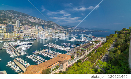 Monte Carlo city aerial panorama timelapse. Port Hercule. Monte Carlo city aerial panorama timelapse. Port Hercule. 120221442