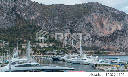 Port and landscape timelapse of Beaulieu sur mer, France. 120221461