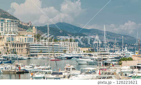 Monte Carlo city aerial panorama timelapse. Monte Carlo city aerial panorama timelapse. 120221621