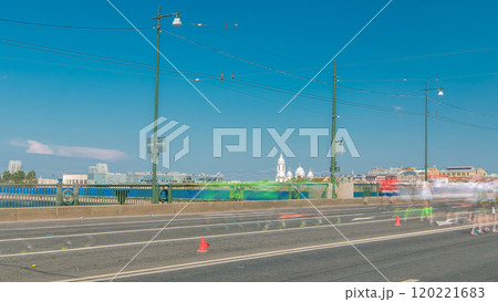 Birzhevoy Bridge timelapse. XXVII International marathon in Saint Petersburg , Russia 120221683